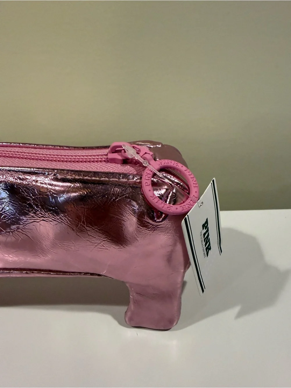 PINK Victoria’s Secret shiny pink dog makeup bag